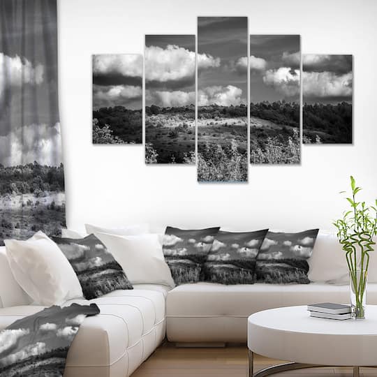 Designart - Green Hills under Cloudy Sky